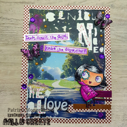 #PA-35 - A6 Design Paper - Snowfall & Stains