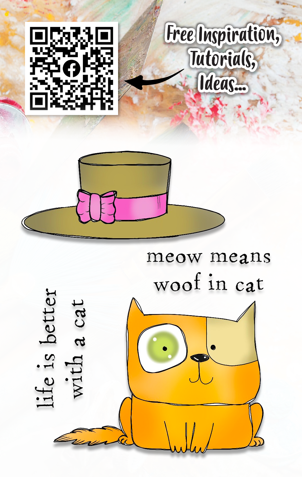 #1037 - A7 Stamp - Miss Catty Meow