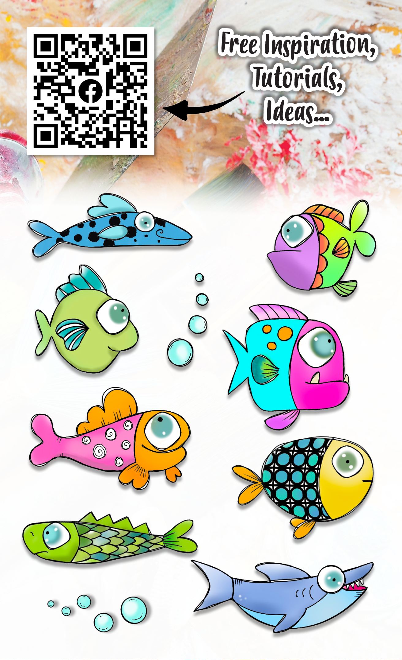 #1038 - A6 Stamp - Fish Tank