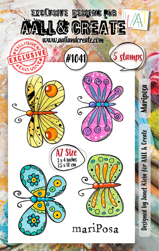 #1041 - A7 Stamp - Mariposa