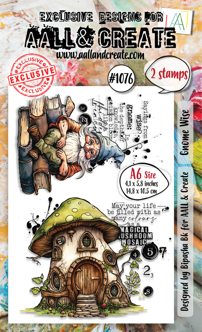 #1076 - A6 Stamp Set - Gnome Wise