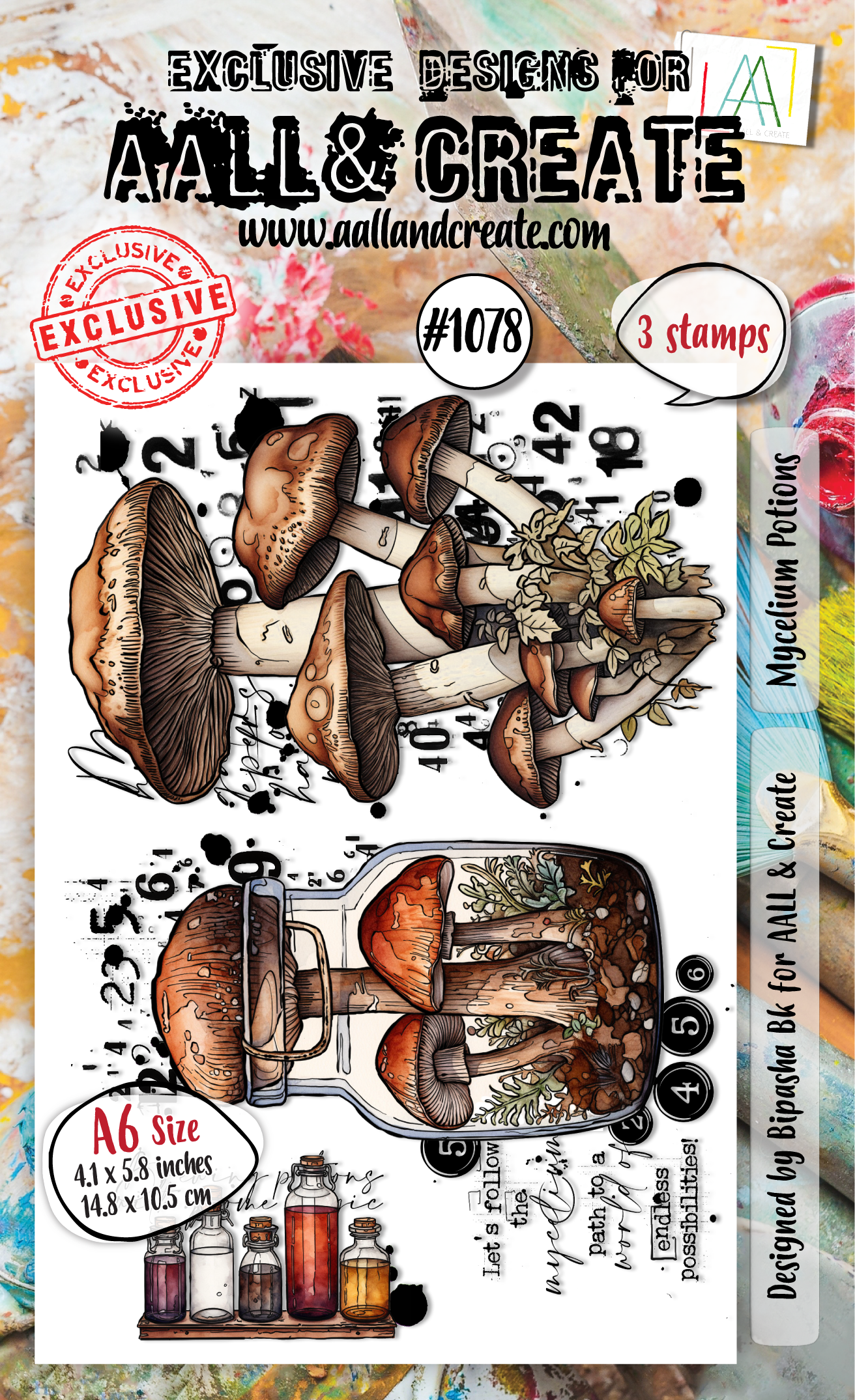 #1078 - A6 Stamp Set - Mycelium Potions