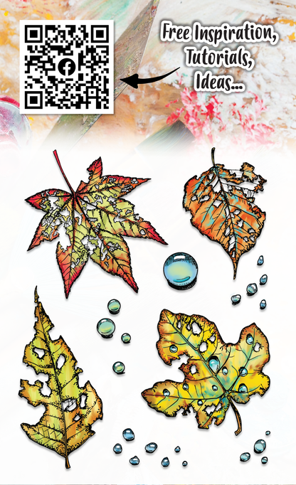 #1109 - A6 Stamp Set - Crunched Leafdrop