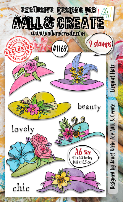 #1169 - A6 Stamp Set - Elegant Hats