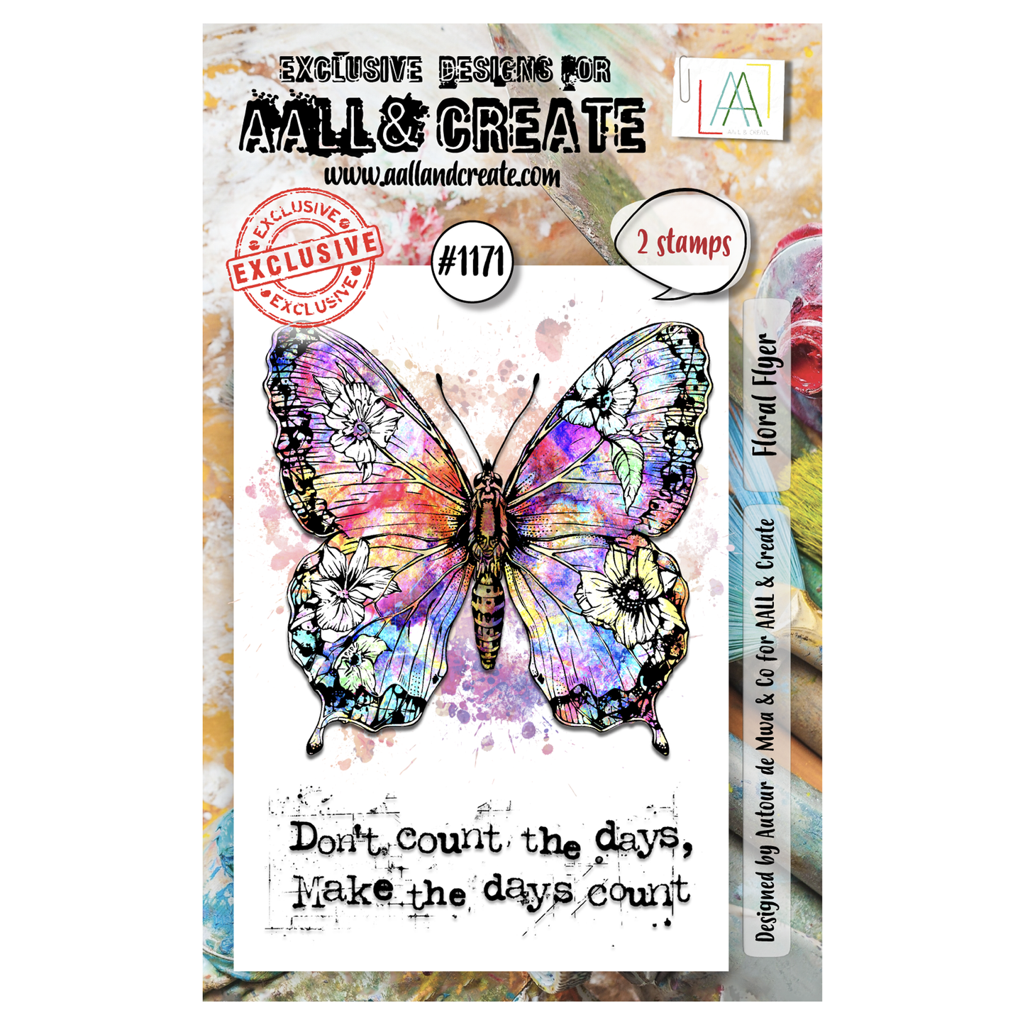 #1171 - A7 Stamp Set - Floral Flyer