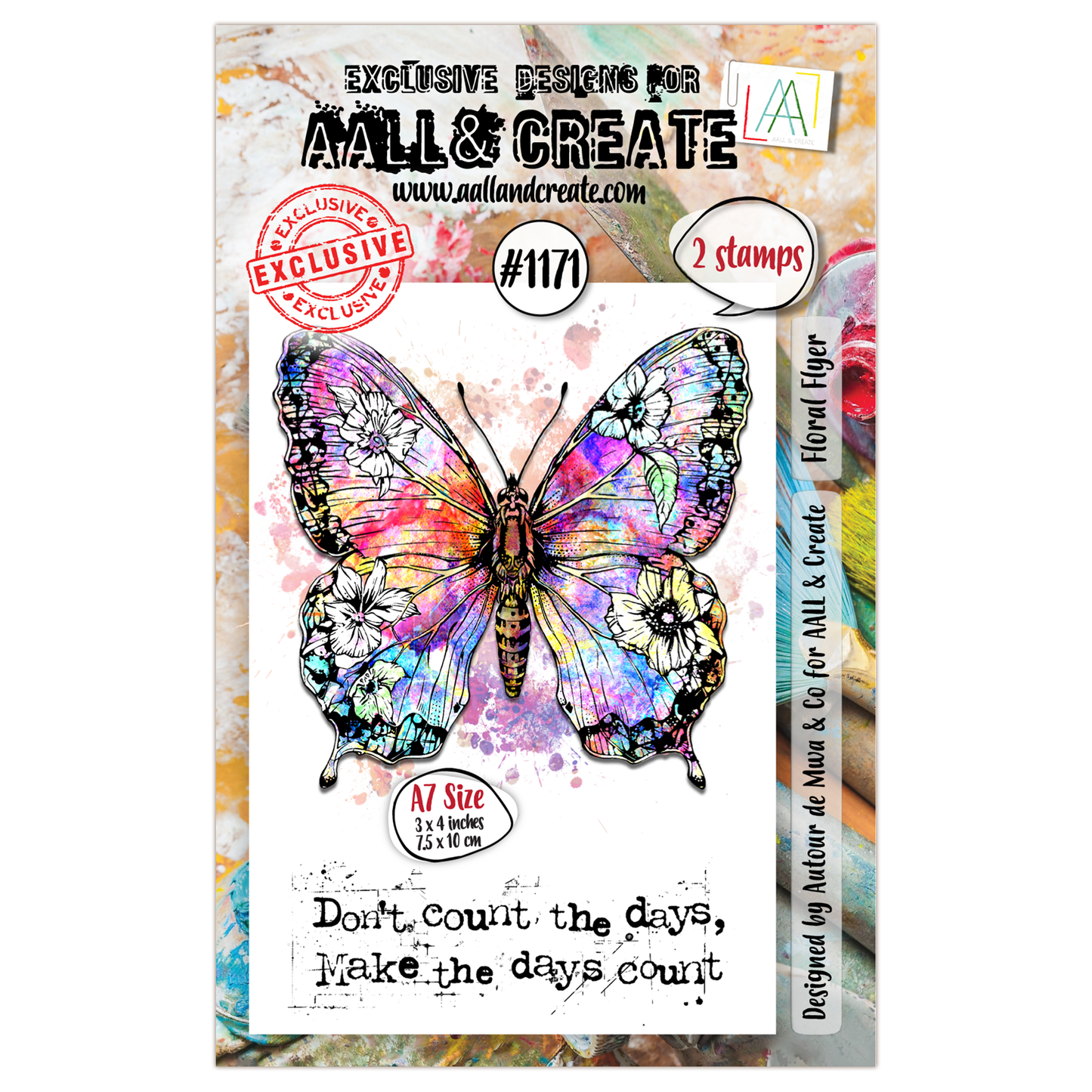 #1171 - A7 Stamp Set - Floral Flyer