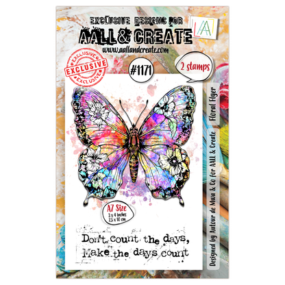 #1171 - A7 Stamp Set - Floral Flyer