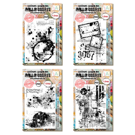 4x A7 Stamp sets - Background Bundle