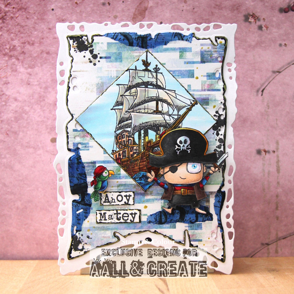 #1186 - A6 Stamp Set - Pelican Galleon