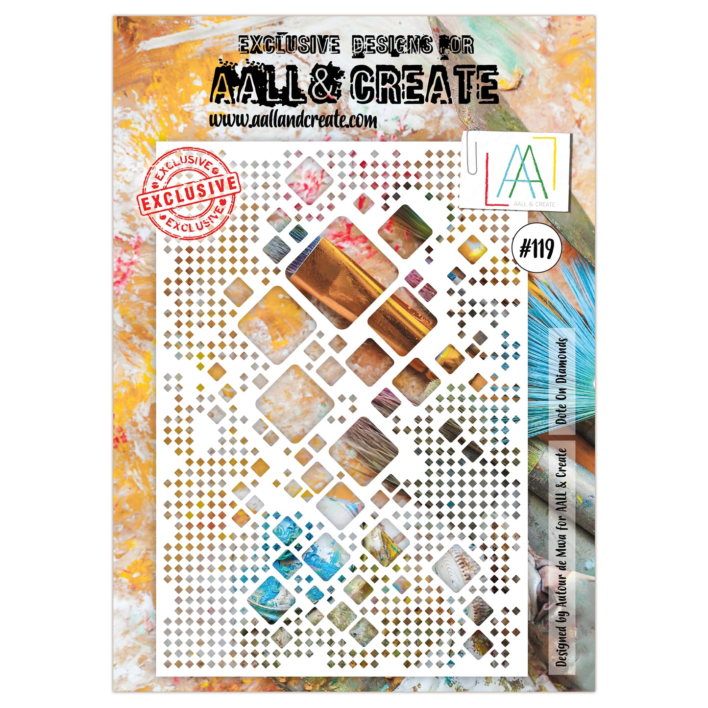 #119 - A4 Stencil - Dote On Diamonds
