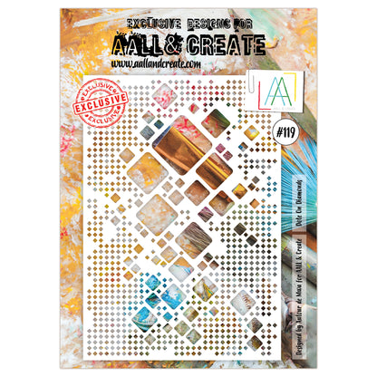 #119 - A4 Stencil - Dote On Diamonds