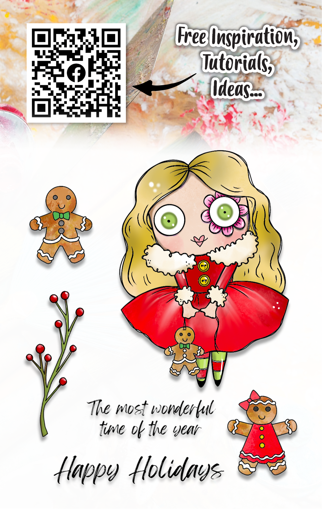 #1192 - A7 Stamp Set - Ginger's Gingerbread