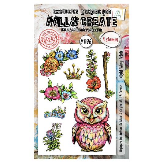 #1196 - A6 Stamp Set - Night Wing Petals