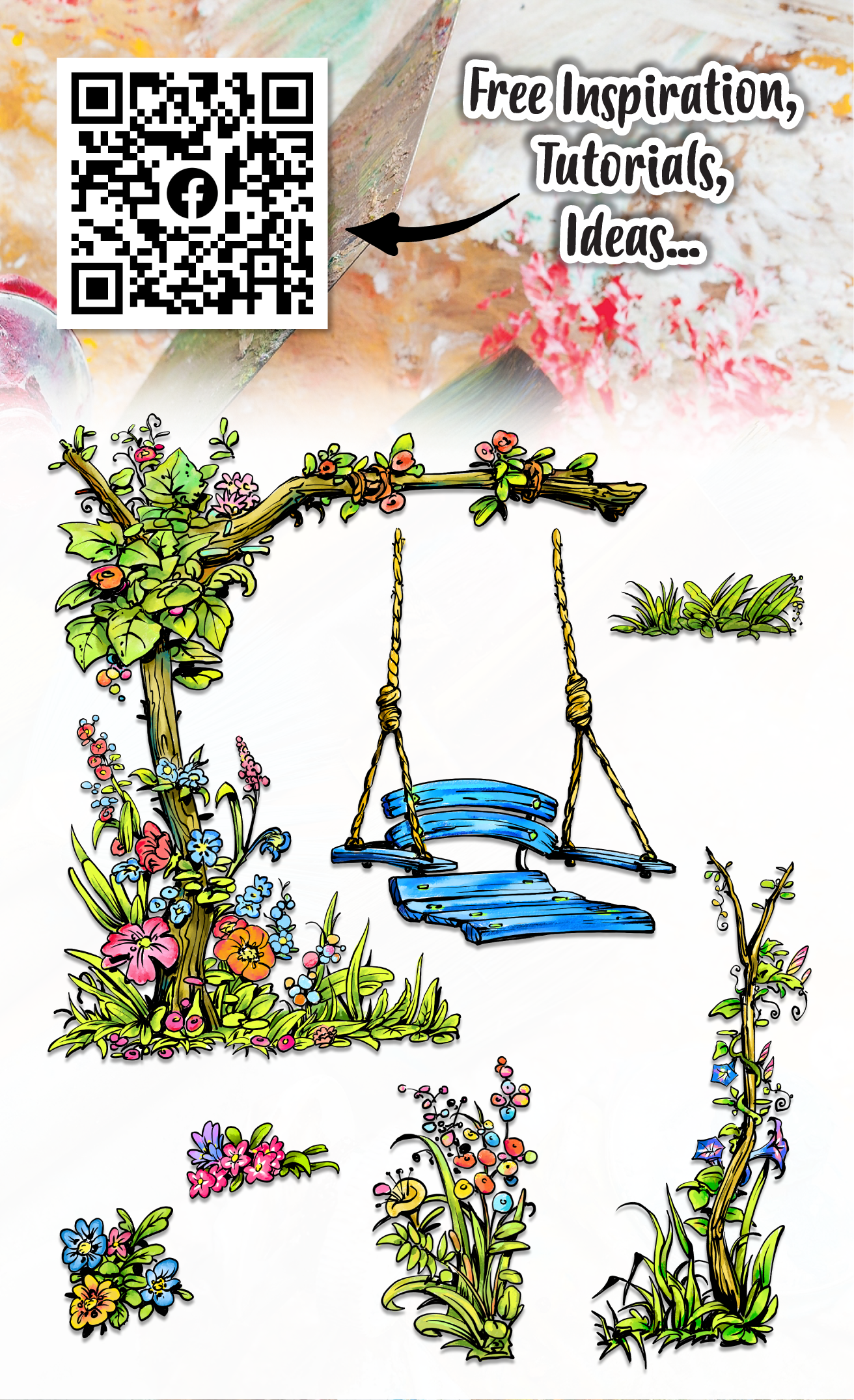 #1197 - A6 Stamp Set - Swing Garden