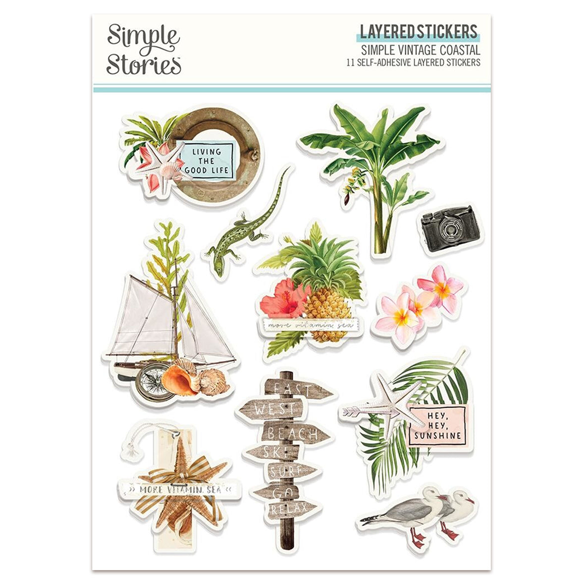 Simple Stories Simple Vintage Coastal Layered Stickers