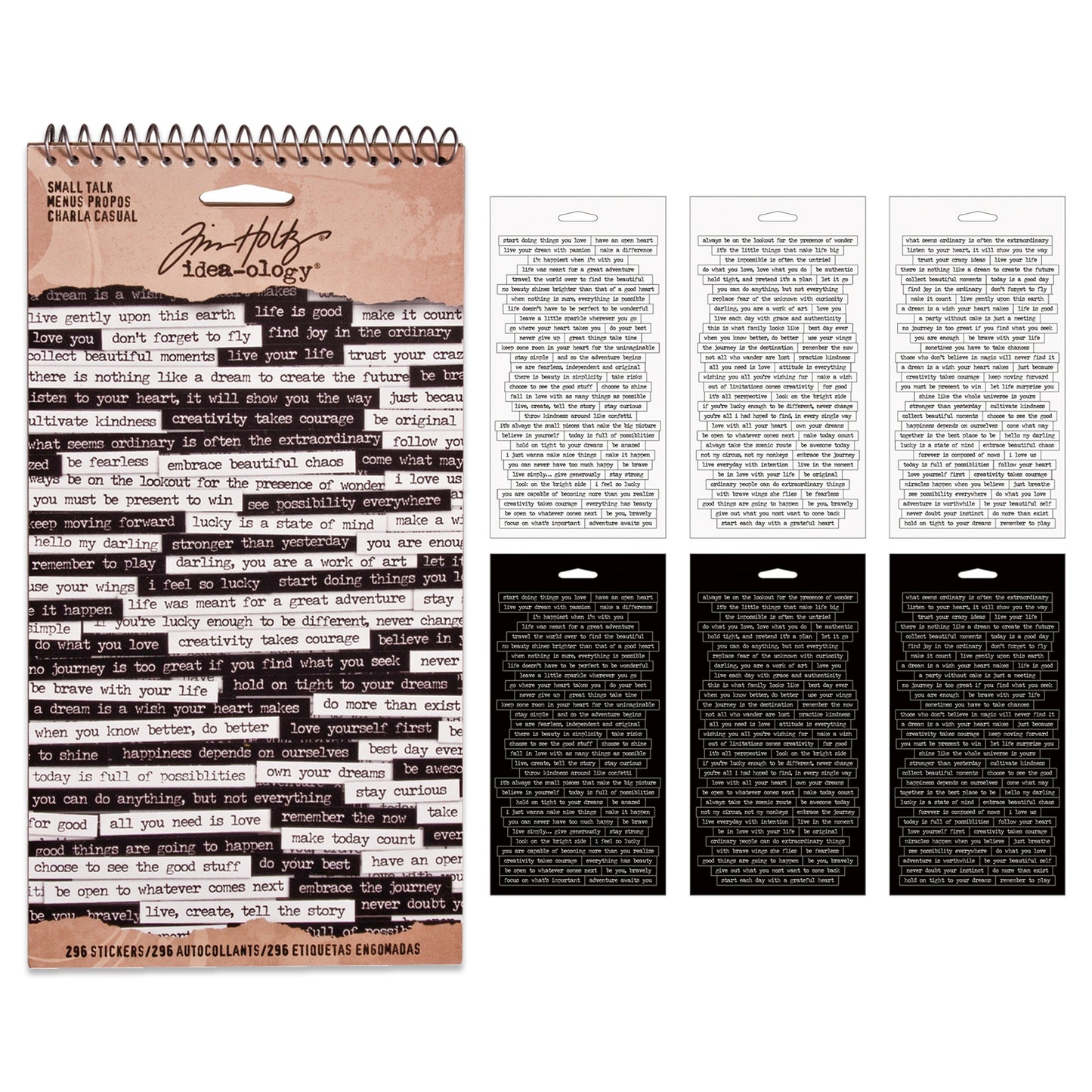 Idea-ology Tim Holtz Spiral Bound Sticker Book 4.5"x8.5" - Small Talk