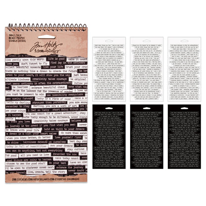 Idea-ology Tim Holtz Spiral Bound Sticker Book 4.5"x8.5" - Small Talk