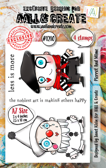 #1210 - A7 Stamp Set - Pierrot And Mime