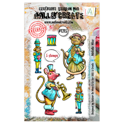 #1215 - A7 Stamp Set - Melodic Mice