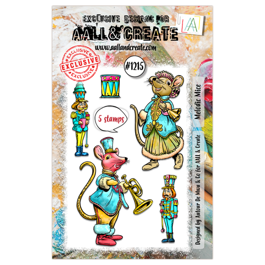 #1215 - A7 Stamp Set - Melodic Mice