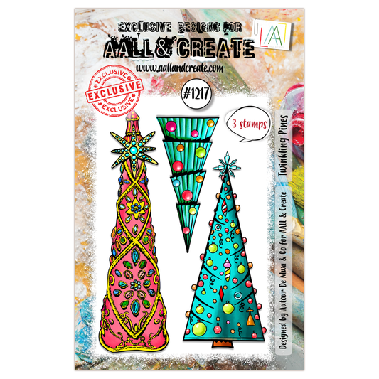 #1217 - A7 Stamp Set - Twinkling Pines