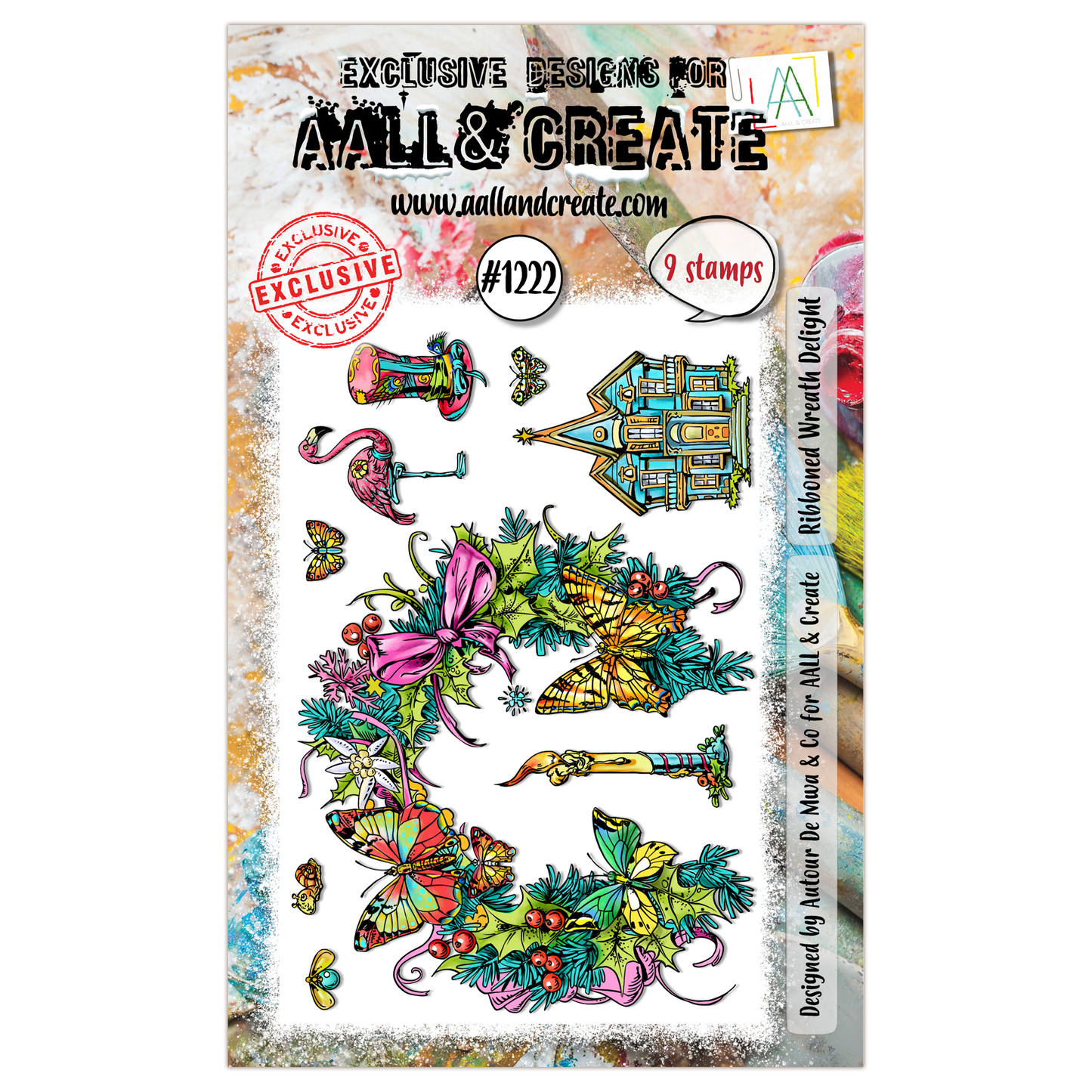 #1222 - A6 Stamp Set - Ribboned Wreath Delight