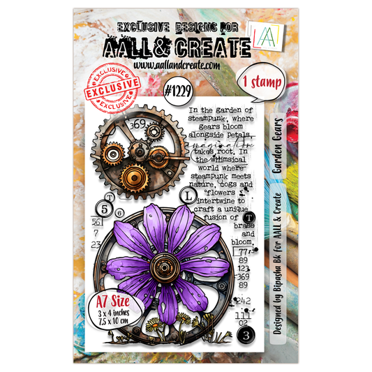 #1229 - A7 Stamp Set - Garden Gears
