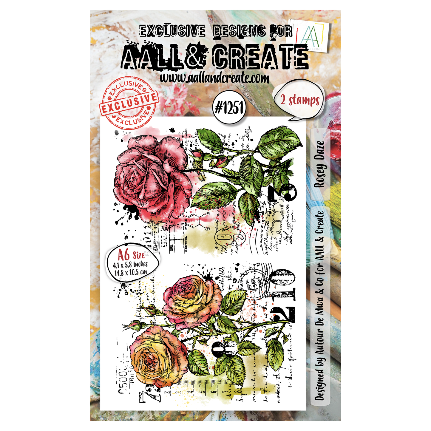 #1251 - A6 Stamp Set - Rosey Daze