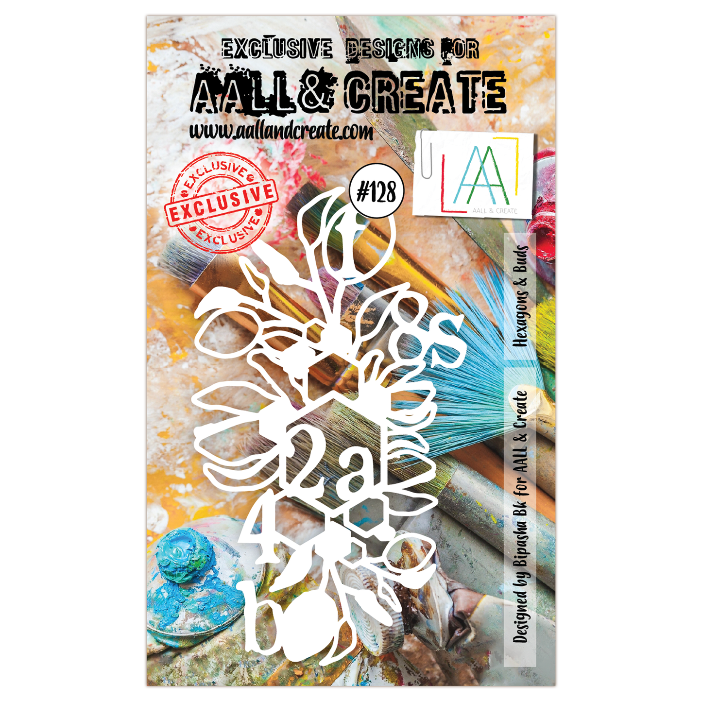 #128 - A6 Stencil - Hexagons & Buds