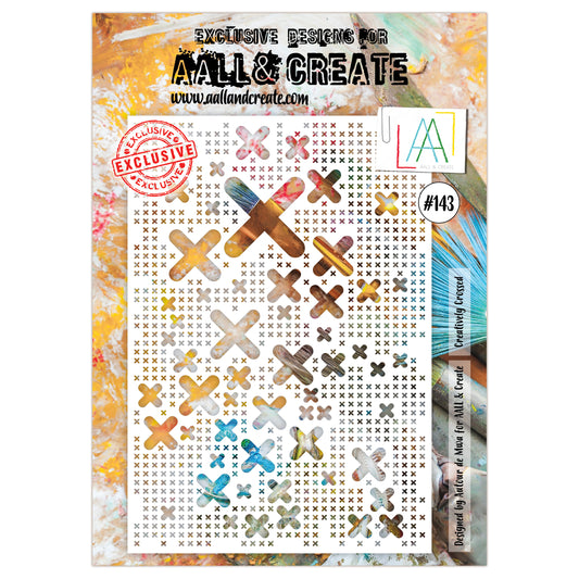 #143 - A4 Stencil - Creatively Crossed