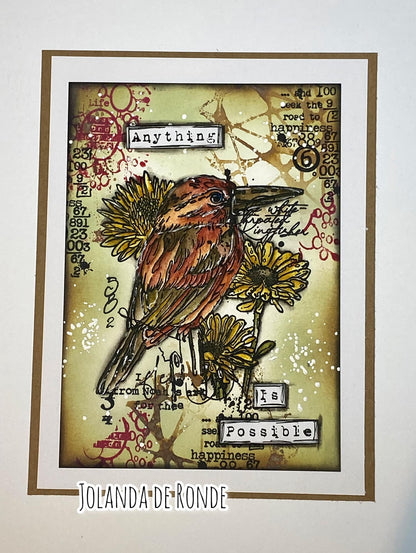 TP-710 - A5 Clear Stamp Set - Perched Among Petals