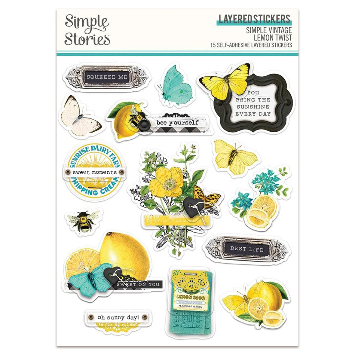Simple Stories Simple Vintage Lemon Twist - Layered Stickers