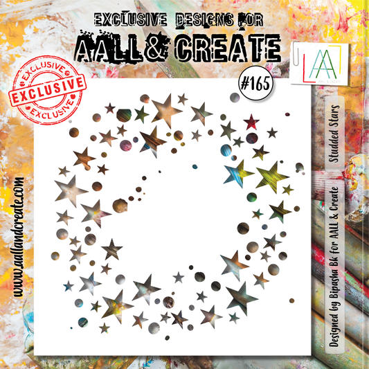 #165 - 6"x6" Stencil - Studded Stars