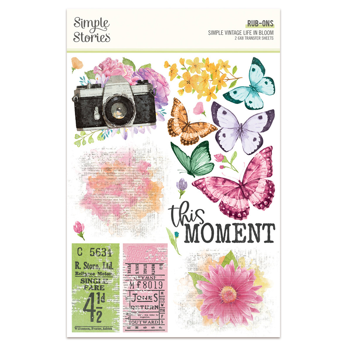 Simple Stories Simple Vintage Life in Bloom Rub-Ons