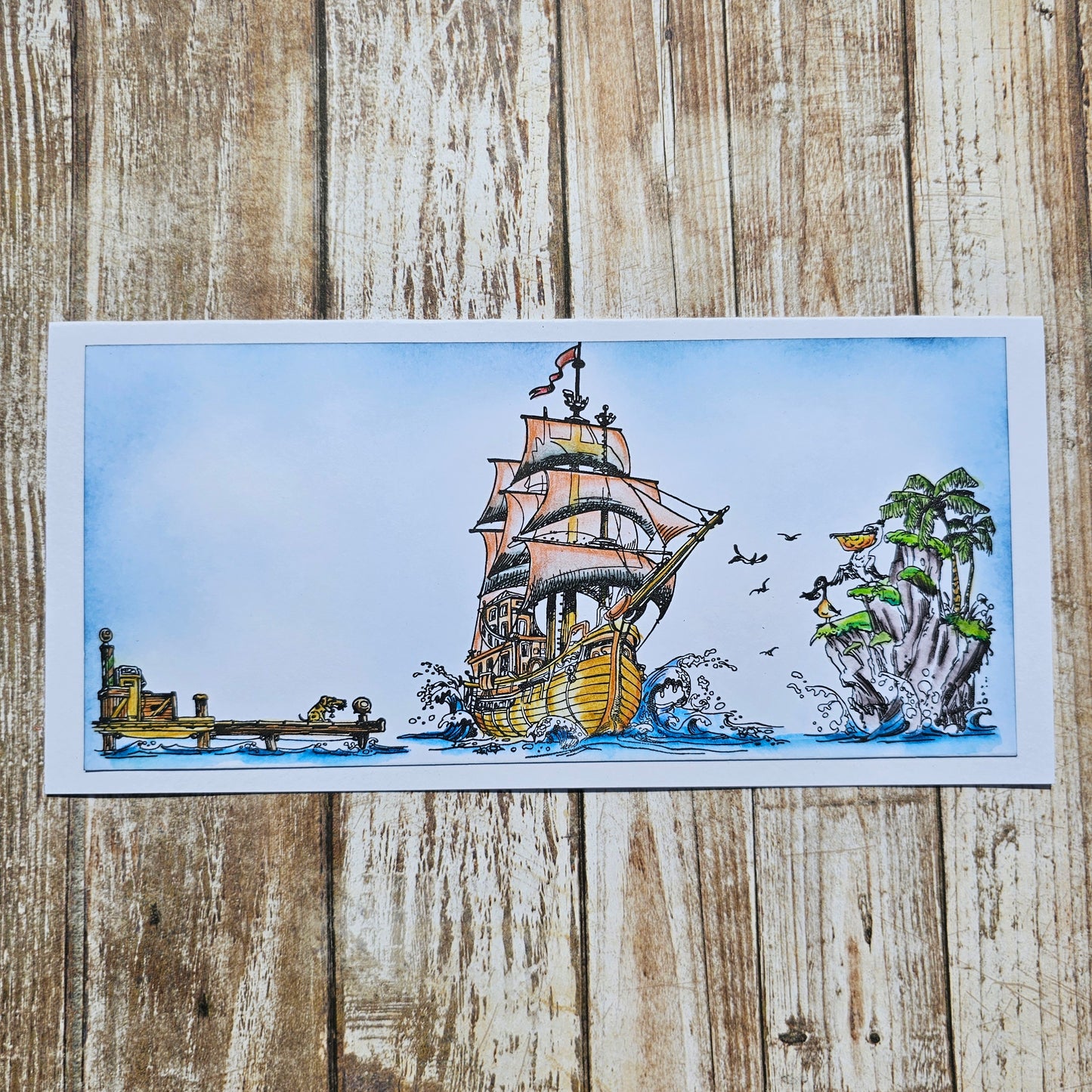 #1186 - A6 Stamp Set - Pelican Galleon