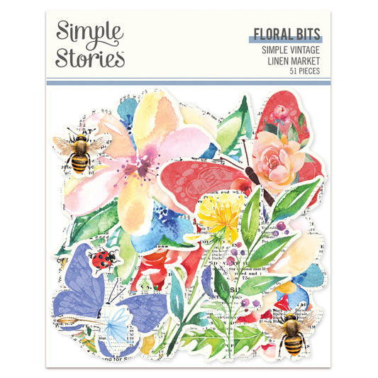 Simple Stories Simple Vintage Linen Market Floral Bits & Pieces
