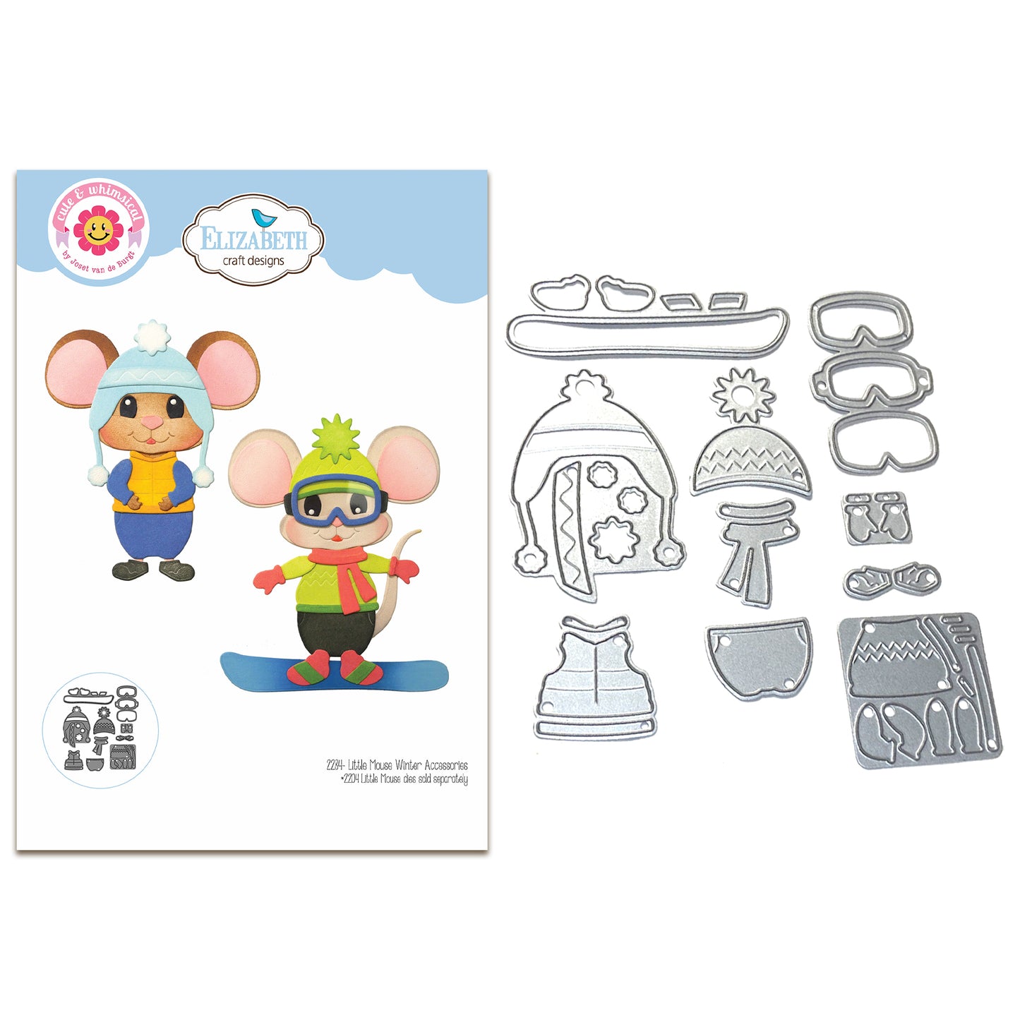 Elizabeth Craft Designs Living it Up - Die Little Mouse Winter Accessories