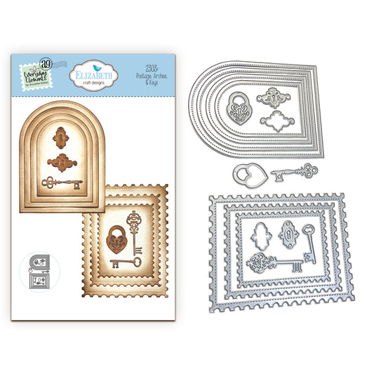 Elizabeth Craft Designs Romantic Revival - Die Postage, Arches & Keys