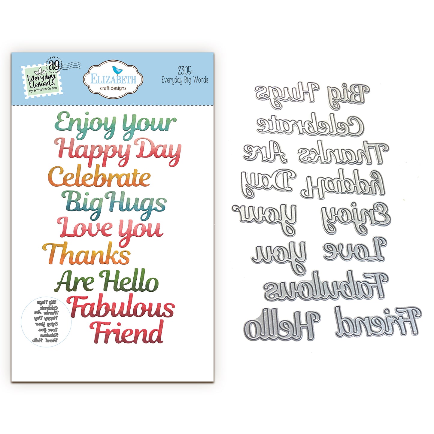 Elizabeth Craft Designs Romantic Revival - Die Everyday Big Words