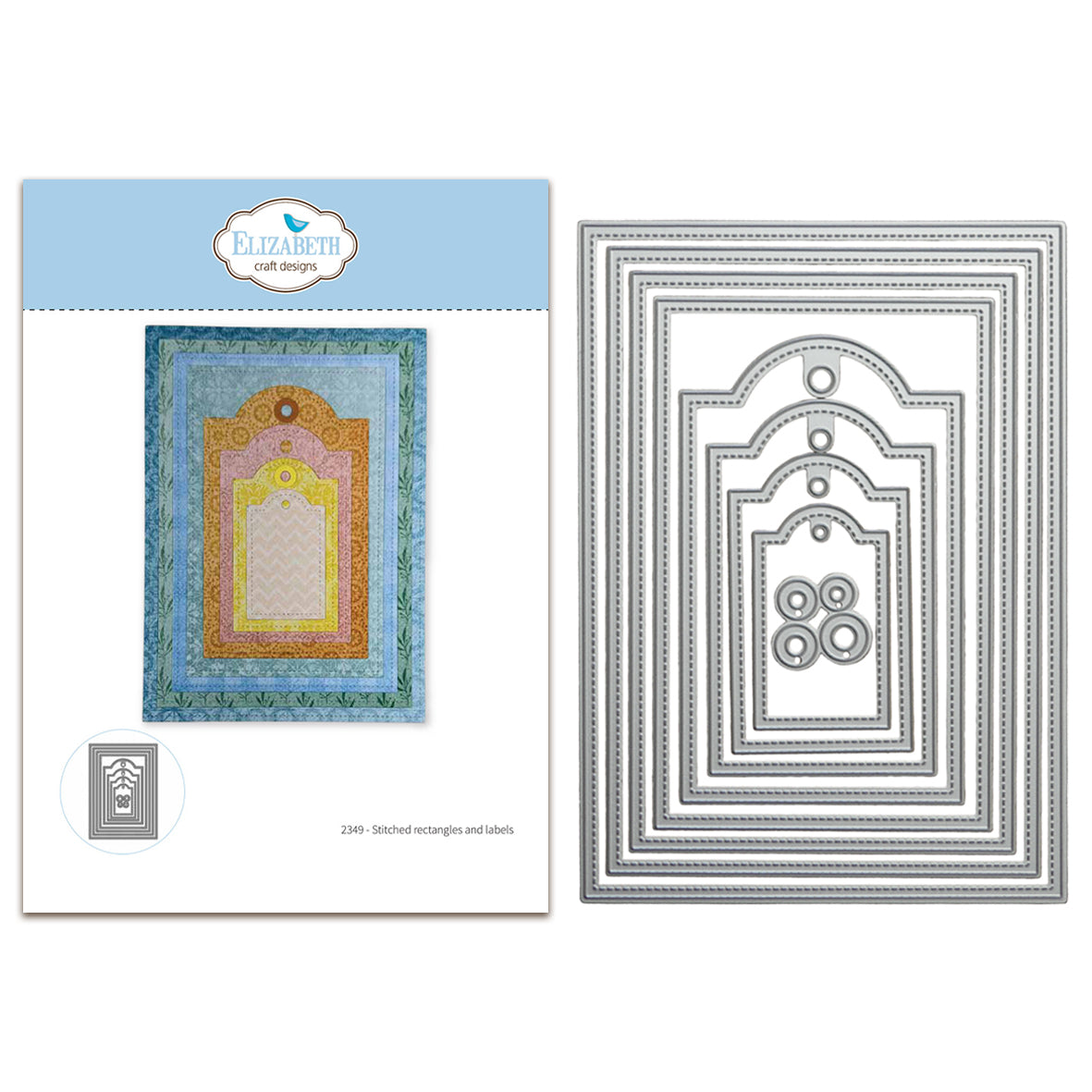 Elizabeth Craft Designs Beautiful Blooms Die Stitched Rectangles and Labels