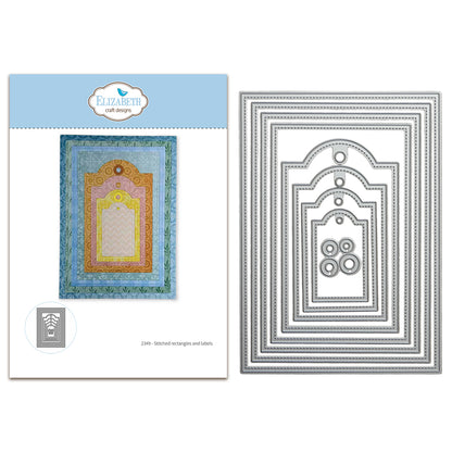 Elizabeth Craft Designs Beautiful Blooms Die Stitched Rectangles and Labels