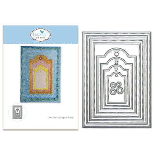 Elizabeth Craft Designs Beautiful Blooms Die Stitched Rectangles and Labels