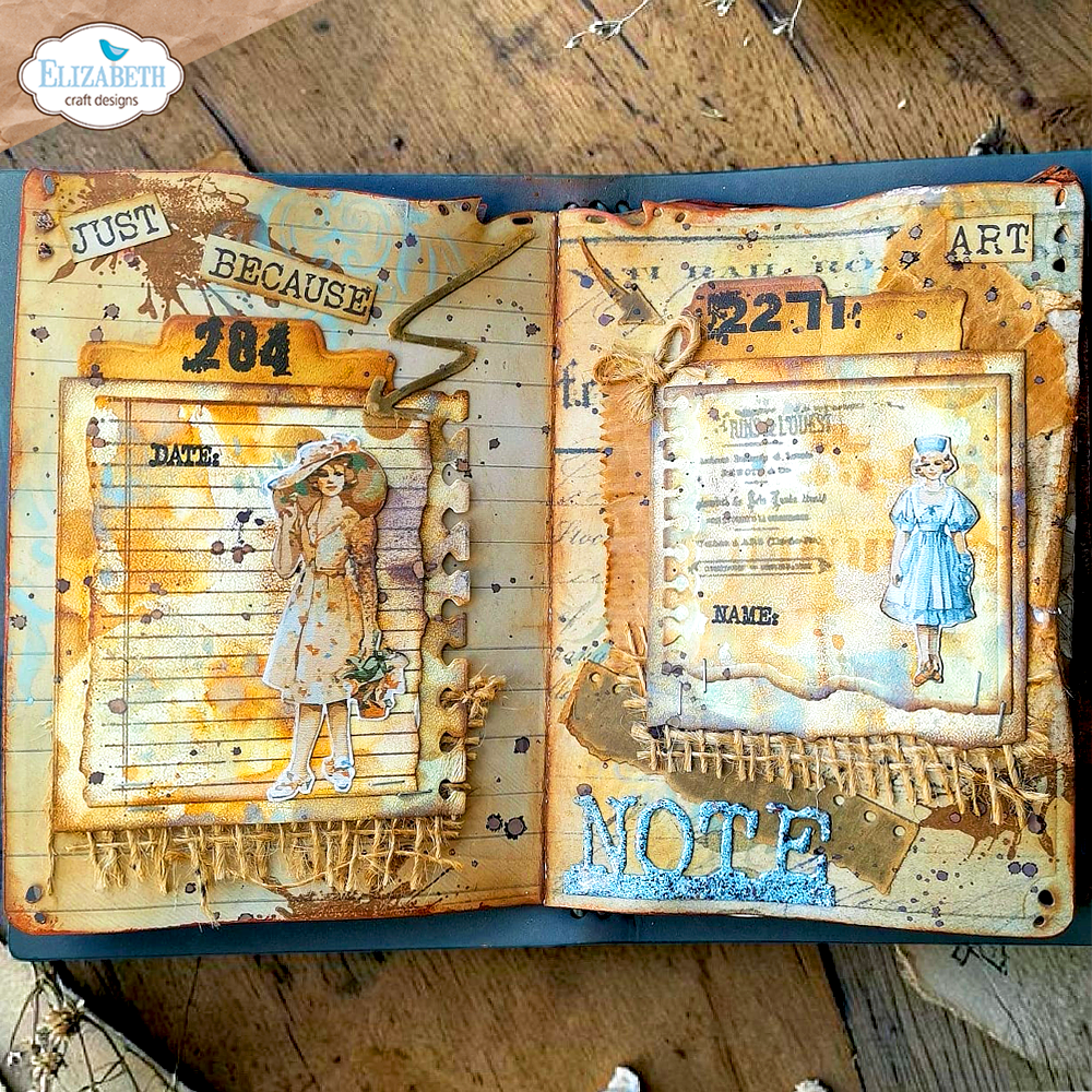 Elizabeth Craft Designs Beautifully Worn Die Notebook Fragments by Devid Roodenburg