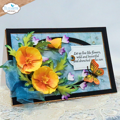 Elizabeth Craft Designs Bloom Wildly Stamps Bloom Wildy Sentiments by Paper Flowers