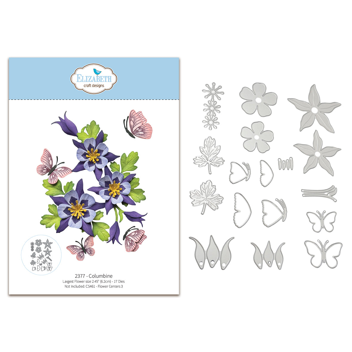 Elizabeth Craft Designs Bloom Wildly Die Columbine by Paper Flowers
