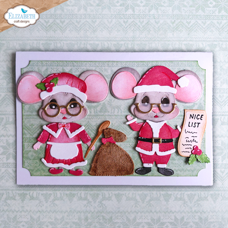 Elizabeth Craft Designs Snuggle Season Die Santa and Mrs. Claus by Cute & Whimsical