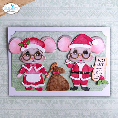Elizabeth Craft Designs Snuggle Season Die Santa and Mrs. Claus by Cute & Whimsical