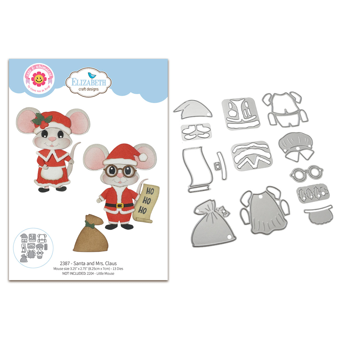 Elizabeth Craft Designs Snuggle Season Die Santa and Mrs. Claus by Cute & Whimsical