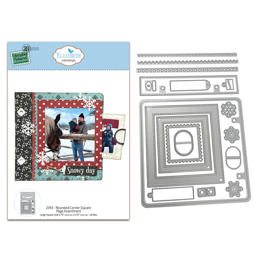 Elizabeth Craft Designs Cozy Comfort Die Rounded Corner Square Page Assortment by Everyday Memories