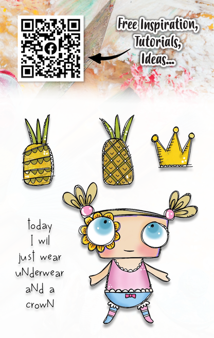 #259 - A7 Clear Stamp Set - Pineapple Queen